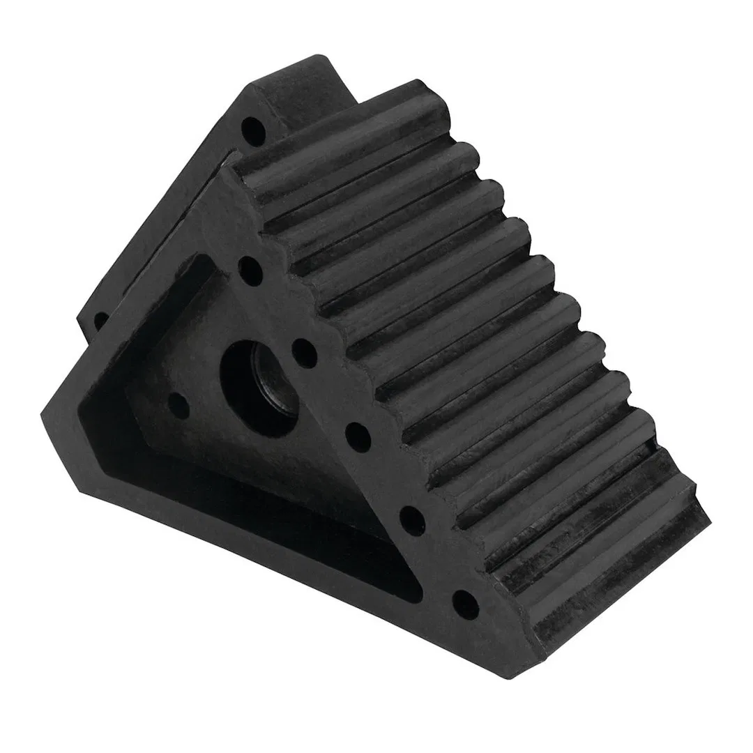 W41001 – PERFORM TOOL Wheel Chock, Black Solid Rubber Single